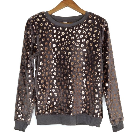 George Tops - George | Metallic Animal Print Lounge Fleece Top